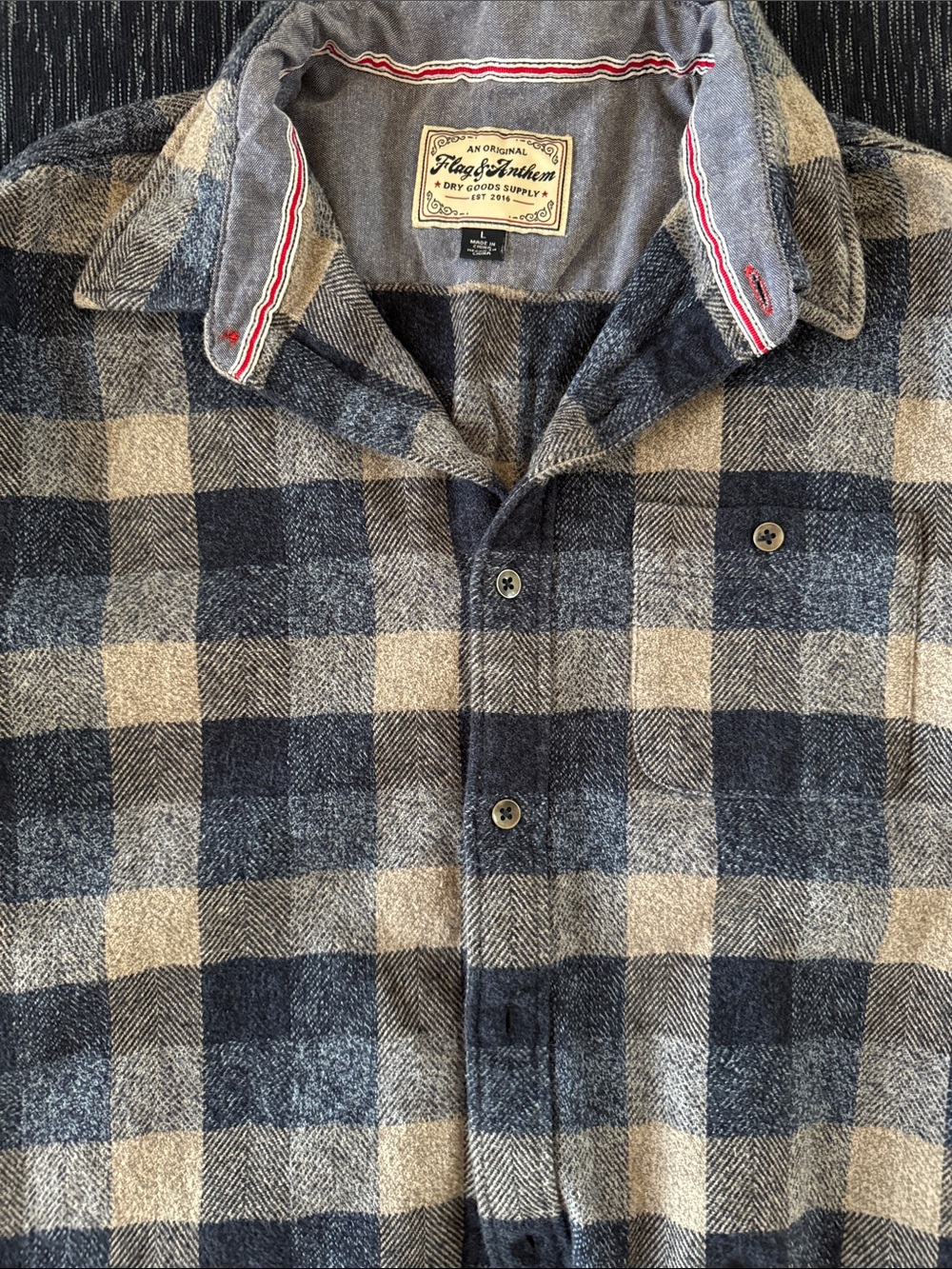 Flag & Anthem Gray & Cream Buffalo Plaid Button-Up Shirt